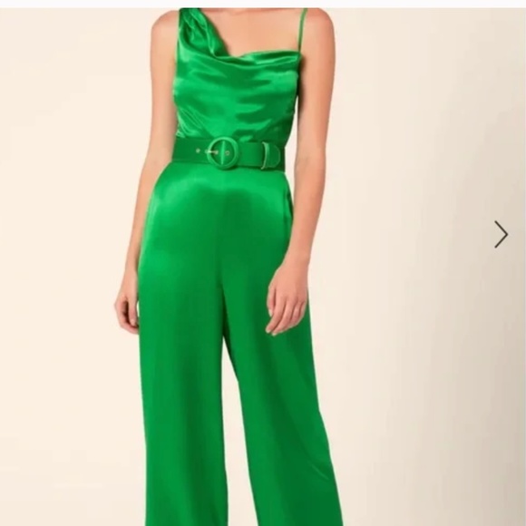 NICHOLAS silk green Vera jumpsuit Size 0 Retail $595 - Picture 3 of 7